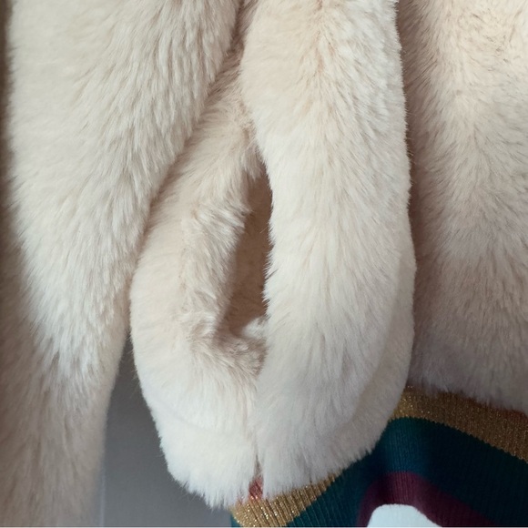 Spiritual Gangster Cream Furry Bomber Jacket - Picture 8 of 13